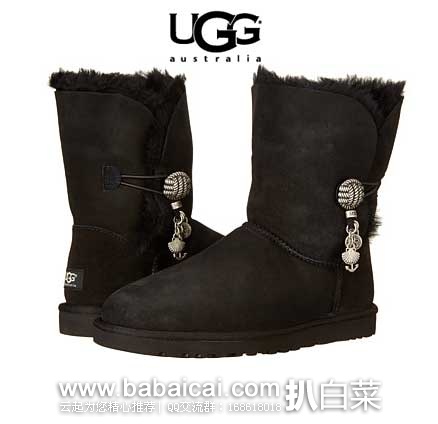 6PM:UGG 女士 中帮金属扣羊毛雪地靴 原价5,现3.4折.99,新低