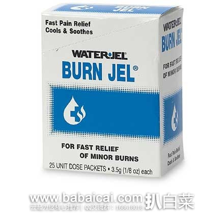 销量第一，Water Jel 烫伤急救凝胶 3.5g*25袋 原价$21.99，现$14.89，直邮无税到手￥110