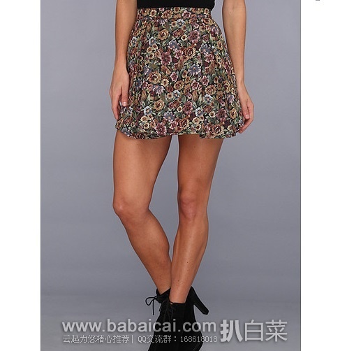 6pm：BCBG副牌BCBGeneration 印花A字裙 原价$88，现历史低价$14.19