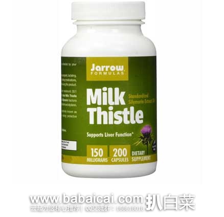 Jarrow Formulas 杰诺 Milk Thistle奶蓟护肝片150mg*200片 原价.95,现售价.99