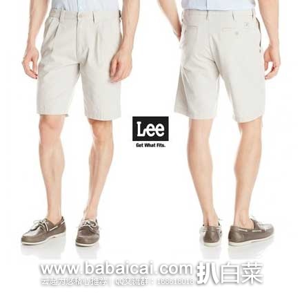 Lee 李牌 男士 Comfort-Waist Pleated Short休闲短裤 原价,现2.6折售价.38