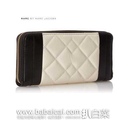 Marc by Marc Jacobs Moto Quilted 女款 衍缝窄版 真皮钱包 原价8，现3.9折售价.35