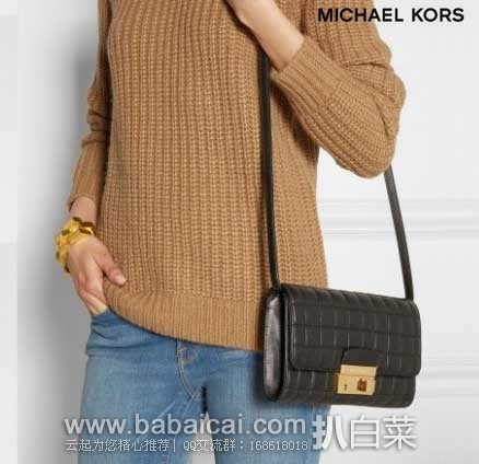 6PM:Michael Kors 主标高端系列 女款 方形绗缝真皮单肩包 原价0,现4折售价9.99