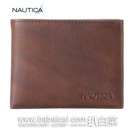 Nautica 诺蒂卡 Pennant 男士全牛皮钱包 (原价$50，现2.8折售价$14.49)，公码7折后仅需$10.14