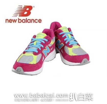 6PM：New Balance 新百伦 990v3  大童女款 慢跑鞋  原价$69.95，现3.4折售价$23.99