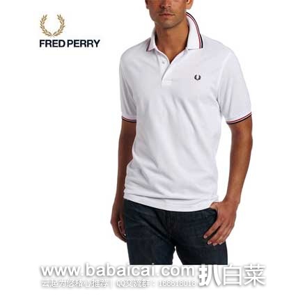 Fred Perry 弗莱德·派瑞 男士 经典款修身全棉POLO衫 (原价,现5.5折售价.1),会员7折后实付.87,新低!