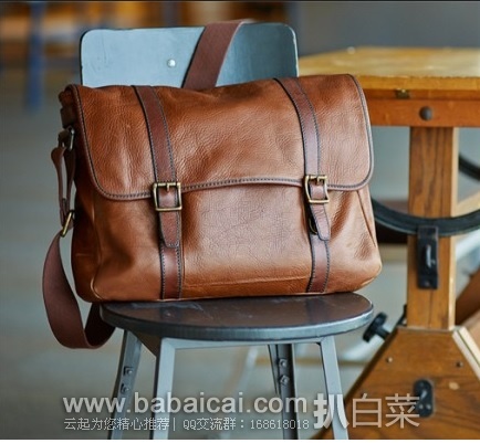 Fossil 15.5英寸男士复古商务公文包 原价8,现9,prime会员下单8折9.2