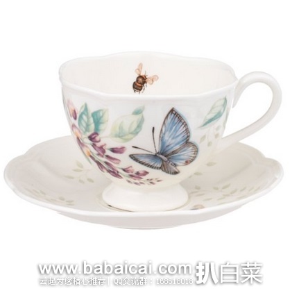 Lenox 莱诺克斯 Butterfly Meadow Blue Butterfly 茶杯套装 原价$30，现$18.18