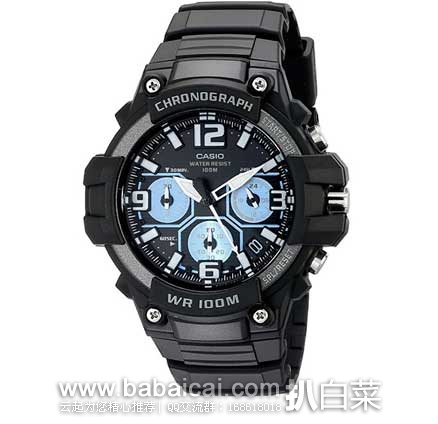自营补货！Casio 卡西欧 MCW-100H-1A2VCF 男士光动能计时腕表 原价$59.95，现历史低价$36.91