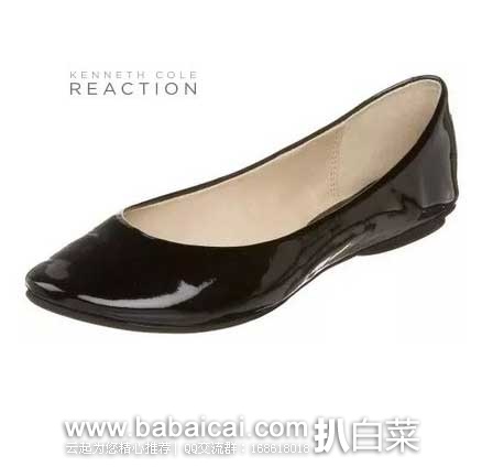 Kenneth Cole REACTION 女款 经典圆头芭蕾鞋款真皮平底鞋 原价$59，现4折售价$23.99