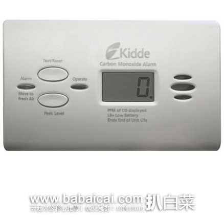燃气家庭必备！Kidde 21008873 凯德一氧化碳报警器  原价$54.49，现3.2折售价$17.72