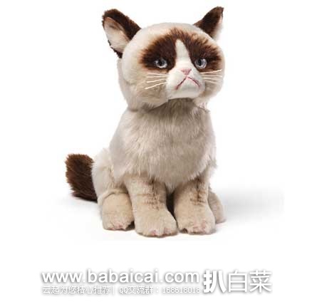 毛绒玩具销量冠军,Gund 冈德 Grumpy Cat “爱摆臭脸”不爽猫毛绒公仔 原价.99,现7.5折售价.5