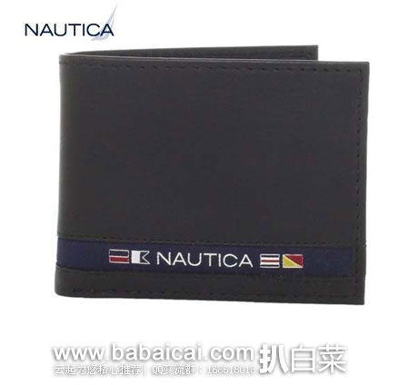 Nautica 诺帝卡 Fair Lead Passcase 男士 三折牛皮休闲钱包 原价$50，现2.4折售价$12.37