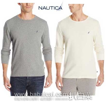 Nautica 诺帝卡 Thermal Solid Long-Sleeve Crew-Neck 男士长袖圆领纯色T恤 原价,现2.2折售价.51起