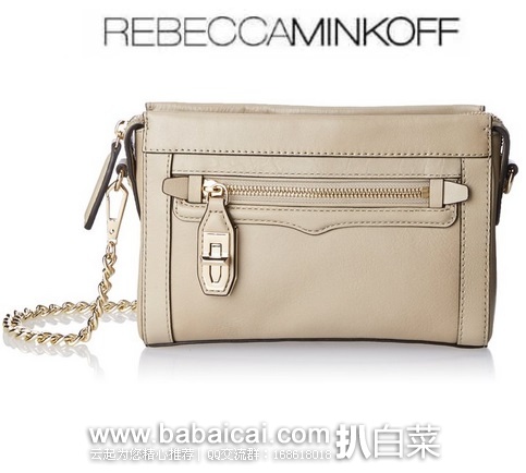 Rebecca Minkoff 瑞贝卡·明可弗 女士真皮金属拉链单肩包 原价5,现5