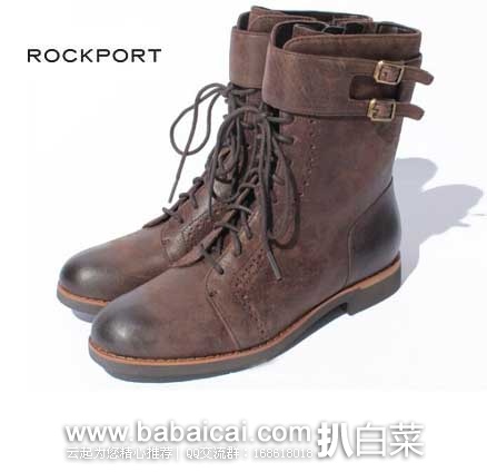 Rockport 乐步 女款 雕花系带 7英寸 真皮短靴 原价0,现2.8折售价$.99