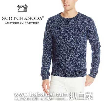 Scotch & Soda 男士 Printed Sweatshirt 圆领纯棉休闲衫  原价$139，现2.4折售价$34.63