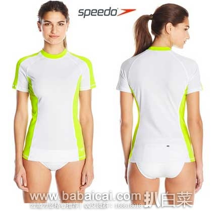 Speedo 速比涛 Rashguard 女士防晒游泳健身短袖 原价$42，现1.8折售价$7.76