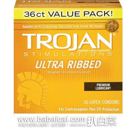销量第一，Trojan Condom Stimulations Ultra 战神激情系列 螺纹避孕套36个装  原价$23.99，现5.4折售价$13.04