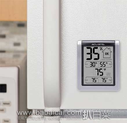 销量第一：AcuRite 峻新 00613A1 室内湿度 温度监控器 原价$12.99，现7.7折售价$9.98
