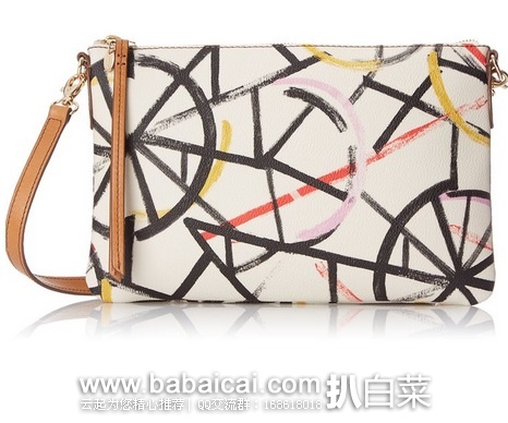 Fossil 化石 女士印花单肩斜挎包 原价$98,现$36.7