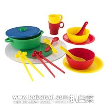 KidKraft 儿童多彩厨房餐具玩具套装 原价$23,现$5.05
