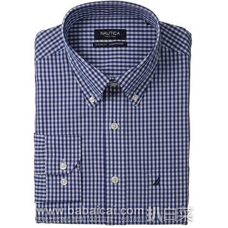 Nautica 诺帝卡 全棉衬衫 $16.49 原价$59.5,现$21.99,公码75折$16.49,直邮无税