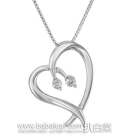 Sterling Silver925银 心形吊坠项链 原价$249,现$40.5,直邮无税,运费$2.05