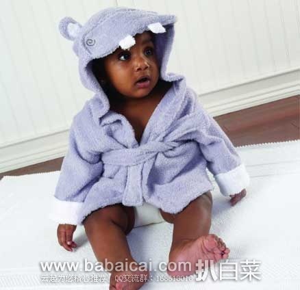 Baby Aspen 河马造型 0-6个月 婴儿纯棉 浴袍 原价$30，现5.4折售价$16.35