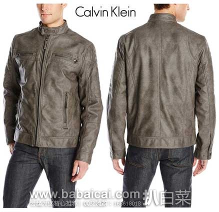 Calvin Klein 卡尔文克莱恩 Faux Leather 男款机车夹克 原价5，现3.5折售价.99