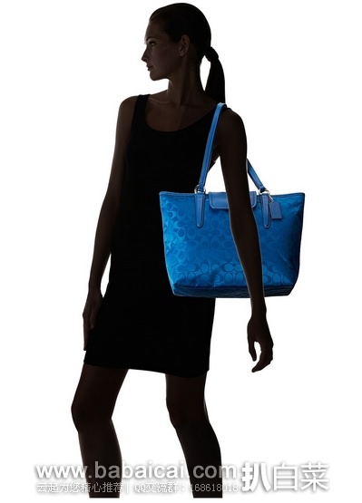 6pm:COACH 蔻驰 Signature 真皮尼龙拼接托特包 原价5,现.99