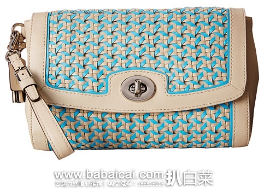 6pm:COACH 蔻驰 女款经典真皮编织手拿包 原价8,现3.2折.99,公码9折历史新低.49,到手¥633 两色可选