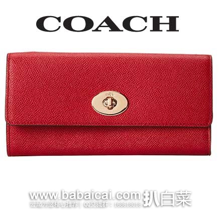 6PM：COACH 蔻驰  Embossed Txtrd Slim Env w/ Popup  女士压花纹理真皮手拿包 原价$225，现5折售价$112.99