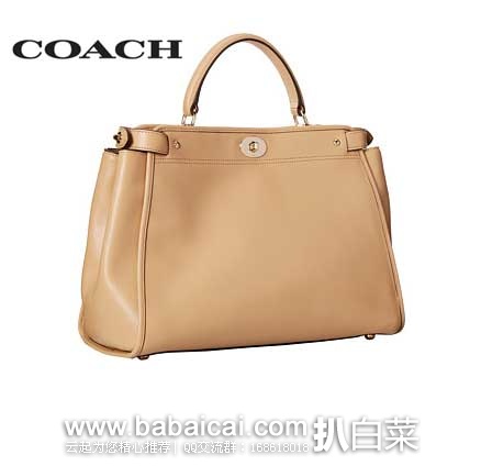 6PM： COACH 蔻驰 Smooth Calf Leather Gramercy 女款 真皮手提包 （原价$495，现5折售价$237.99），公码9折后实付$223.19