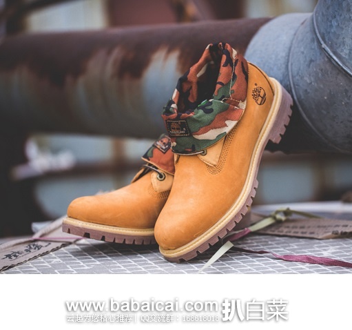 久违的大黄靴!Timberland 天木兰 男士Basic Single迷彩翻边大黄靴 现5,公码8折0,到手¥760