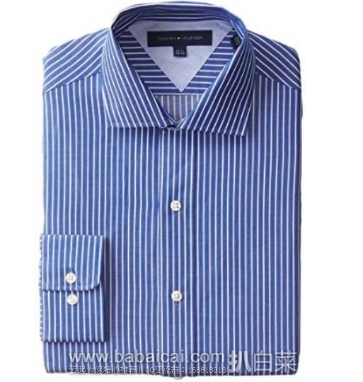 Tommy Hilfiger 汤米希尔费格 男士纯棉条纹衬衫 原价$70,现历史低价$20.79,直邮无税,运费仅$4.05,到手¥159