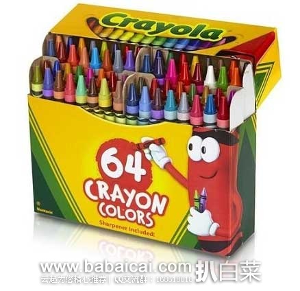 Crayola 绘儿乐 64色 Ct Crayons (52-0064) 童趣蜡笔 原价$9.99，现历史新低$2.24