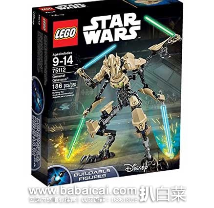 日本亚马逊：LEGO 乐高 Star Wars星球大战系列 格雷沃斯将军 75112（含186颗粒） 现好价3408日元