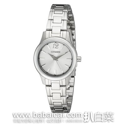 Citizen 西铁城 EL3030-59A Analog 女士石英腕表     特价$89.98，公码8折$71.98