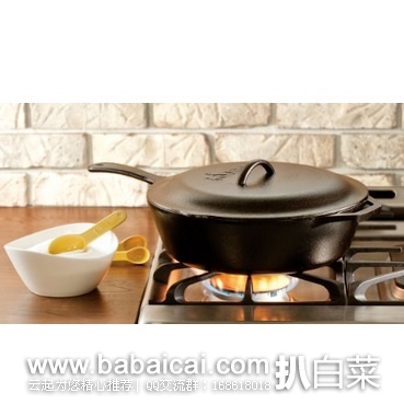 Lodge 洛奇 L10CF3 铸铁慢炖锅/煎炸锅5.6升 原价$85,现历史低价$31.96