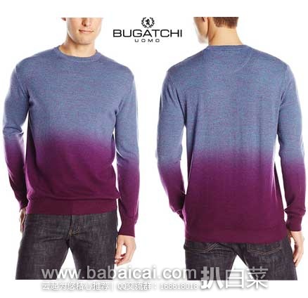 BUGATCHI 男士 Warnes Sweater 美利奴 羊毛渐变色款针织衫 现售价$225，公码8折后实付$180