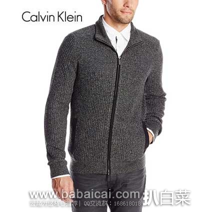 Calvin Klein 卡文克莱 Cotton Acrylic Grindle 男士 晴纶棉 螺纹 毛衣外套 （原价$108，现售价 79.68），公码8折后实付$64