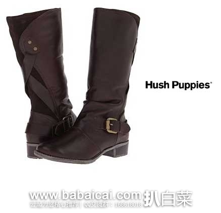 6PM：Hush Puppies 暇步士 Chamber女士 防水 真皮帅气长靴 原价$179，现3折售价$53.7