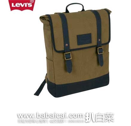 Levi’s 李维斯 中性款 17寸  帆布双肩包  原价$105，现3.3折售价$34.99