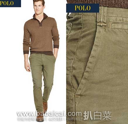 Ralph Lauren 拉夫劳伦官网: Straight-Fit Cotton Chino 男式 纯棉休闲长裤 原价.5,现5折售价.99