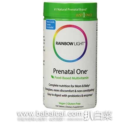 Rainbow Light 润泊莱 Prenatal One 每日一片 孕妇综合营养片 150粒   现售价$17.08