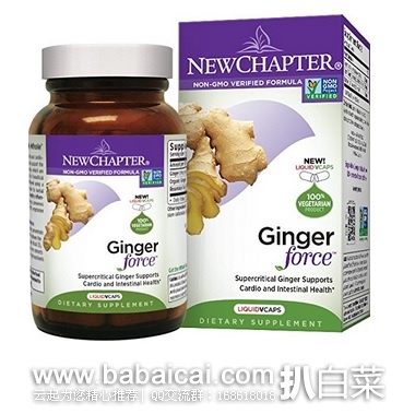New Chapter 新章 有机生姜胶囊60粒 原价$36,现历史新低$18.35,S&S后$17.43