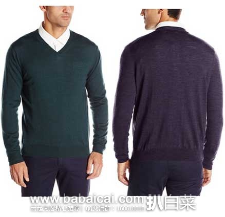 American Icon 男士V领100%美利奴羊毛 羊毛衫 (原价0,现售价36.2),公码8折后实付.9