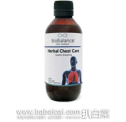 Healthpost 新西兰海淘:雾霾克星!BioBalance Herbal Chest Care草本清肺液 现售价NZ.2,折后NZ.13/瓶