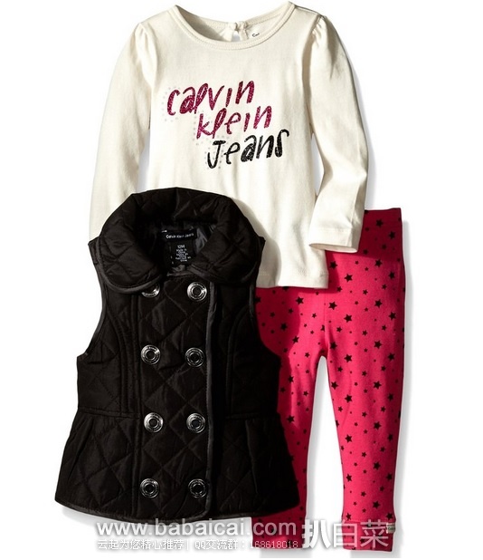 Calvin Klein 女宝宝秋冬三件套 特价$16.99，公码8折$13.59，直邮无税